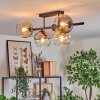 Koyoto ceiling light, globe light Amber, clear, Smoke-coloured, 5-light sources