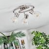 Saire ceiling light, ceiling spotlight chrome, matt nickel, 3-light sources