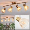 Saire ceiling light, ceiling spotlight chrome, brass, 4-light sources