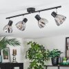 Saire ceiling light, ceiling spotlight chrome, black, 4-light sources