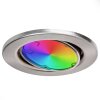 Osran recessed ceiling light, ceiling spotlight, recessed light LED matt nickel, 3-light sources, Remote control