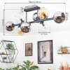 Koyoto ceiling light, globe light Amber, chrome, clear, Smoke-coloured, 8-light sources
