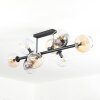Koyoto ceiling light, globe light Amber, clear, Smoke-coloured, 8-light sources
