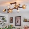 Koyoto ceiling light, globe light Amber, clear, Smoke-coloured, 8-light sources