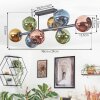 Koyoto ceiling light, globe light blue, gold, green, coppery, 8-light sources