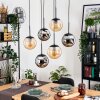Gastor hanging light, globe light, pendant light black, 6-light sources
