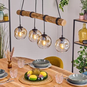 Ripoll hanging light, globe light, pendant light Ecru, black, 4-light sources