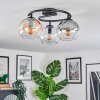 Koyoto ceiling light, globe light Amber, clear, Smoke-coloured, 3-light sources