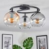 Koyoto ceiling light, globe light Amber, clear, Smoke-coloured, 3-light sources
