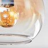Koyoto ceiling light, globe light Amber, clear, Smoke-coloured, 3-light sources