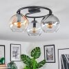 Koyoto ceiling light, globe light Amber, clear, Smoke-coloured, 3-light sources