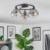 Ripoll ceiling light, globe light clear, Smoke-coloured, 3-light sources