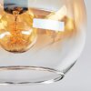 Koyoto ceiling light, globe light Amber, clear, 3-light sources