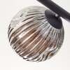 Ripoll ceiling light, globe light chrome, Smoke-coloured, 5-light sources
