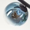 Koyoto ceiling light, globe light blue, gold, green, clear, 5-light sources