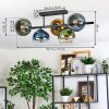 Koyoto ceiling light, globe light blue, gold, green, clear, 5-light sources