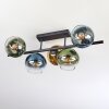 Koyoto ceiling light, globe light blue, gold, green, clear, 5-light sources