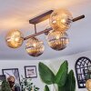 Chehalis ceiling light, globe light black, 5-light sources