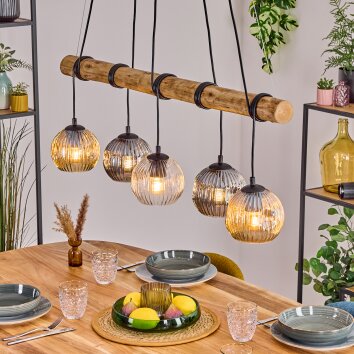 Ripoll hanging light, globe light, pendant light Ecru, black, 5-light sources