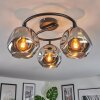 Ripoll ceiling light, globe light Smoke-coloured, 3-light sources