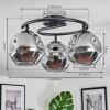 Ripoll ceiling light, globe light Smoke-coloured, 3-light sources
