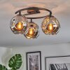 Ripoll ceiling light, globe light Smoke-coloured, 3-light sources