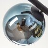 Koyoto ceiling light, globe light blue, chrome, gold, green, coppery, Smoke-coloured, 5-light sources