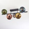 Koyoto ceiling light, globe light blue, chrome, gold, green, coppery, Smoke-coloured, 5-light sources