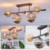Chehalis ceiling light, globe light Amber, clear, Smoke-coloured, 5-light sources