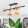Chehalis ceiling light, globe light Amber, 5-light sources