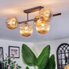 Chehalis ceiling light, globe light Amber, 5-light sources
