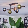 Chehalis ceiling light, globe light blue, green, coppery, 5-light sources