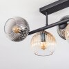Koyoto ceiling light, globe light Amber, clear, Smoke-coloured, 5-light sources
