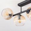 Koyoto ceiling light, globe light Amber, clear, 5-light sources