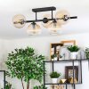 Koyoto ceiling light, globe light Amber, clear, 5-light sources