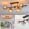 Koyoto ceiling light, globe light Amber, clear, Smoke-coloured, 5-light sources