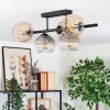 Koyoto ceiling light, globe light Amber, clear, Smoke-coloured, 5-light sources