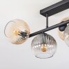 Koyoto ceiling light, globe light Amber, clear, Smoke-coloured, 5-light sources