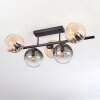 Ripoll ceiling light, globe light Amber, clear, Smoke-coloured, 5-light sources