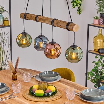 Ripoll hanging light, globe light, pendant light Ecru, black, 4-light sources