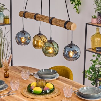 Ripoll hanging light, globe light, pendant light Ecru, black, 4-light sources