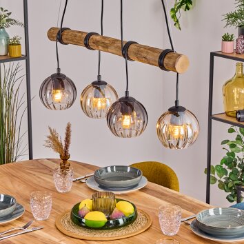 Koyoto hanging light, globe light, pendant light Ecru, black, 4-light sources