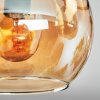 Koyoto ceiling light, globe light 37 cm Amber, chrome, clear, Smoke-coloured, 3-light sources