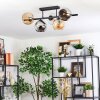 Koyoto ceiling light, globe light Amber, chrome, clear, Smoke-coloured, 5-light sources