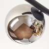 Koyoto ceiling light, globe light Amber, chrome, clear, Smoke-coloured, 5-light sources
