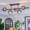 Chehalis ceiling light, globe light blue, green, clear, coppery, 5-light sources