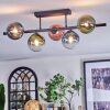Chehalis ceiling light, globe light blue, green, clear, coppery, 5-light sources