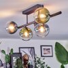 Chehalis ceiling light, globe light blue, green, clear, coppery, 5-light sources