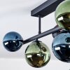 Chehalis ceiling light, globe light blue, green, coppery, 5-light sources
