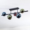 Chehalis ceiling light, globe light blue, green, coppery, 5-light sources